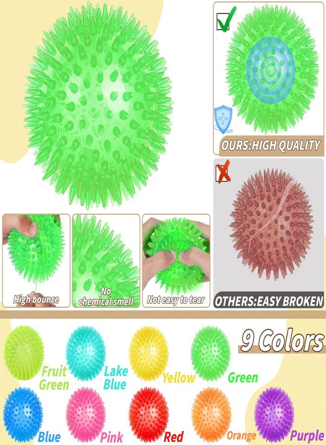 UZLU 36 Pcs 2.5 in Squeaky Dog Toy Balls Spiky Dog Balls Chew Toy for Teething Durable High Bounce TPR Fetch Toy 9 Colors Water Toys for Small Medium Dogs Aggressive Chewers Clean Teeth and Training - Image 3